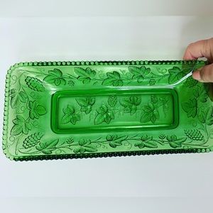 Beautiful green EAPG (early American pressed glass) dish